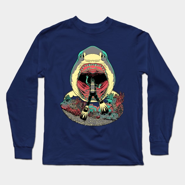 Megalodoom. Long Sleeve T-Shirt by JCMaziu